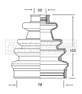 FIRST LINE FIRST LINE FCB2041  FIRST LINE Drive Shaft Cv Boot Kit 