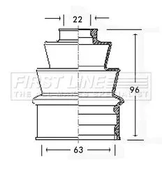 FIRST LINE FIRST LINE FCB2197  FIRST LINE Drive Shaft Cv Boot Kit 