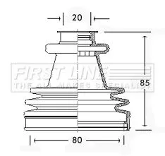 FIRST LINE FIRST LINE FCB2212  FIRST LINE Drive Shaft Cv Boot Kit 