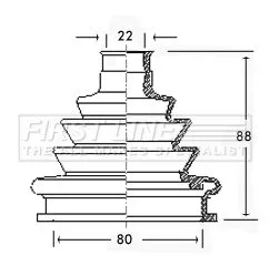 FIRST LINE FIRST LINE FCB2219  FIRST LINE Drive Shaft Cv Boot Kit 