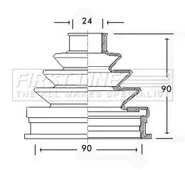 FIRST LINE FIRST LINE FCB2240  FIRST LINE Drive Shaft Cv Boot Kit 