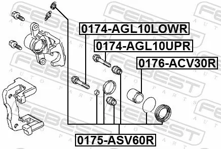 FEBEST FEBEST (0174-AGL10UPR) Guide Bolt, brake caliper 