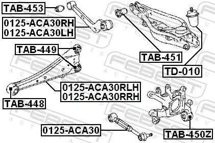 FEBEST FEBEST (TAB-450Z) Mounting, control/trailing arm 