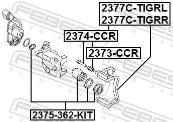 FEBEST FEBEST (2373-CCR) Bellow, brake caliper guide 