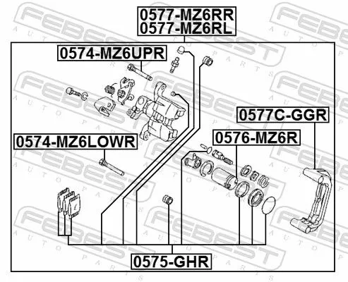 FEBEST FEBEST 0575-GHR Repair Kit, brake caliper 