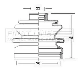 FIRST LINE FIRST LINE FCB2242  FIRST LINE Drive Shaft Cv Boot Kit 