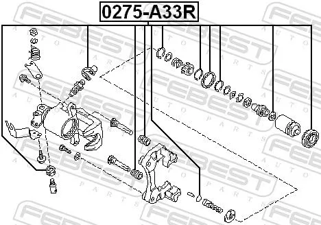 FEBEST FEBEST (0275-A33R) Repair Kit, brake caliper 