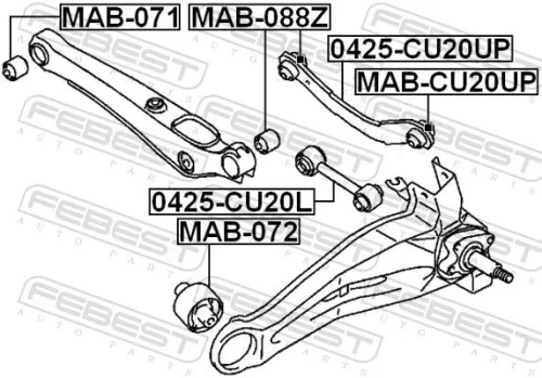 FEBEST FEBEST (0425-CU20L) Control/Trailing Arm, wheel suspension 