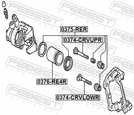FEBEST FEBEST (0374-CRVUPR) Guide Bolt, brake caliper 
