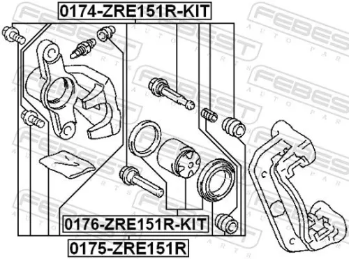 FEBEST FEBEST (0175-ZRE151R) Repair Kit, brake caliper 