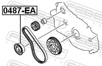 FEBEST FEBEST 0487-EA Tensioner Pulley, V-ribbed belt 