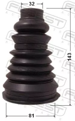 FEBEST FEBEST 2417P-LOG Outer FEBEST Drive Shaft Cv Boot Kit 