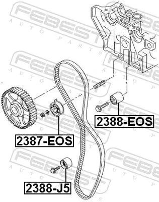 FEBEST FEBEST 2388-J5 Deflection Pulley/Guide Pulley, timing belt 