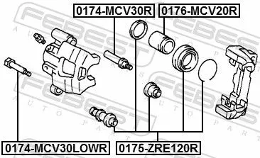 FEBEST FEBEST (0174-MCV30LOWR) Guide Bolt, brake caliper 