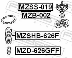 FEBEST FEBEST MZB-002 Rolling Bearing, suspension strut support mount 