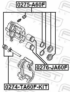 FEBEST FEBEST (0274-TA60F-KIT) Guide Bolt, brake caliper 