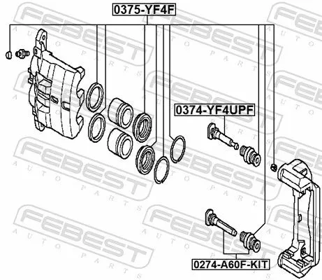 FEBEST FEBEST (0374-YF4UPF) Guide Bolt, brake caliper 
