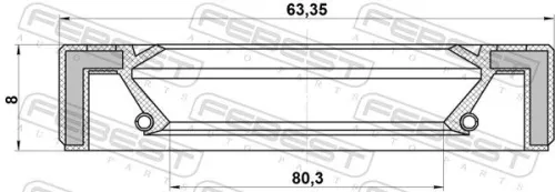 FEBEST FEBEST (95GAS-65800808X) Shaft Seal, drive shaft 