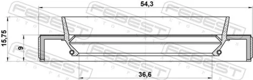 FEBEST FEBEST (95HBY-38540916R) Shaft Seal, drive shaft 