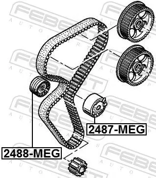 FEBEST FEBEST 2488-MEG Deflection Pulley/Guide Pulley, timing belt 