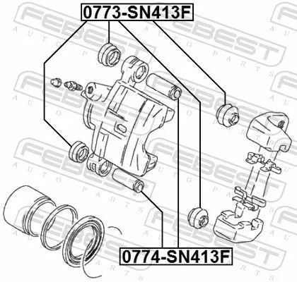 FEBEST FEBEST (0774-SN413F) Guide Bolt, brake caliper 