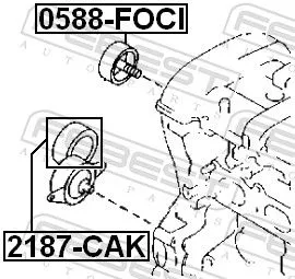 FEBEST FEBEST 2187-CAK Tensioner Pulley, V-ribbed belt 