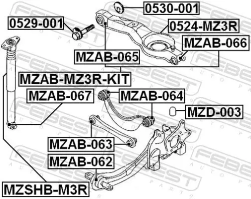 FEBEST FEBEST MZD-003 Rubber Buffer, suspension 