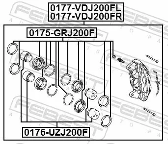 FEBEST FEBEST 0175-GRJ200F Repair Kit, brake caliper 