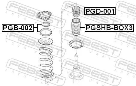 FEBEST FEBEST PGB-002 Rolling Bearing, suspension strut support mount 