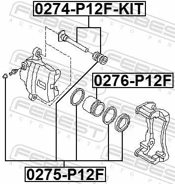 FEBEST FEBEST (0274-P12F-KIT) Guide Bolt, brake caliper 