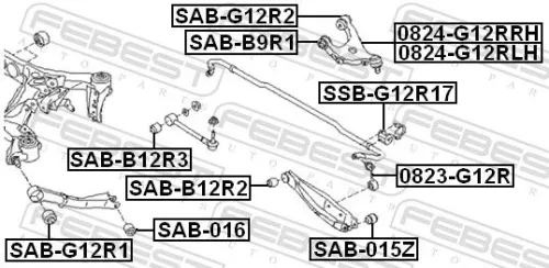FEBEST FEBEST SSB-G12R14 Mounting, stabiliser bar 