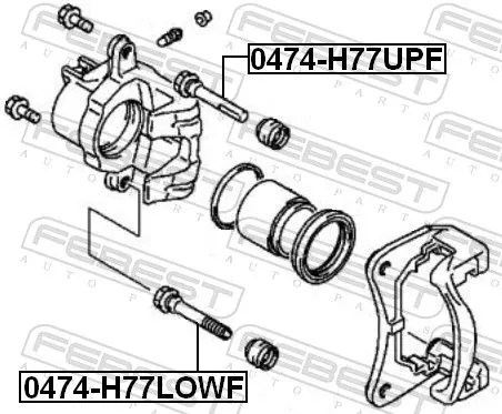 FEBEST FEBEST (0474-H77LOWF) Guide Bolt, brake caliper 