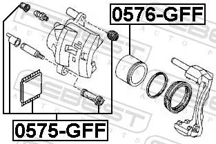 FEBEST FEBEST (0575-GFF) Repair Kit, brake caliper 