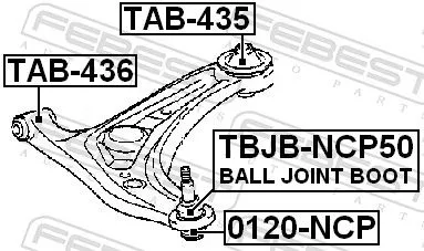 FEBEST FEBEST (TAB-436) Mounting, control/trailing arm 
