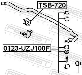 FEBEST FEBEST TSB-720 Mounting, stabiliser bar 