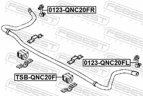 FEBEST FEBEST TSB-QNC20F Mounting, stabiliser bar 