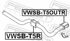 FEBEST FEBEST VWSB-T5R Mounting, stabiliser bar 