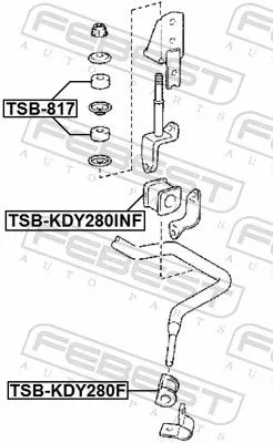 FEBEST FEBEST TSB-KDY280F Mounting, stabiliser bar 