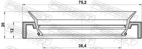 FEBEST FEBEST (95HAS-40751220L) Shaft Seal, drive shaft 