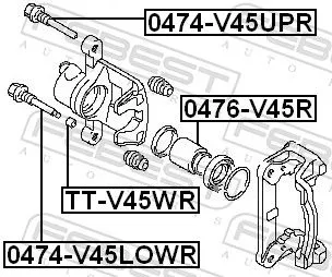 FEBEST FEBEST (0474-V45UPR) Guide Bolt, brake caliper 
