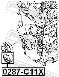 FEBEST FEBEST 0287-C11X Tensioner Pulley, V-ribbed belt 