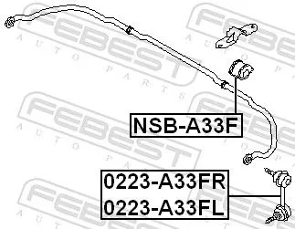 FEBEST FEBEST NSB-A33F Mounting, stabiliser bar 