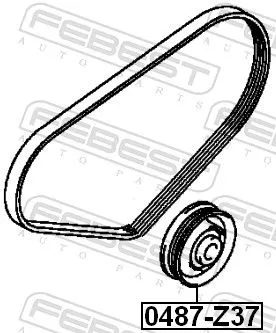 FEBEST FEBEST 0487-Z37 Tensioner Pulley, V-ribbed belt 