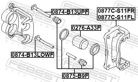FEBEST FEBEST (0874-B13UPF) Guide Bolt, brake caliper 