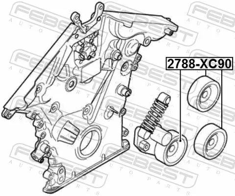 FEBEST FEBEST 2788-XC90 Deflection/Guide Pulley, V-ribbed belt 