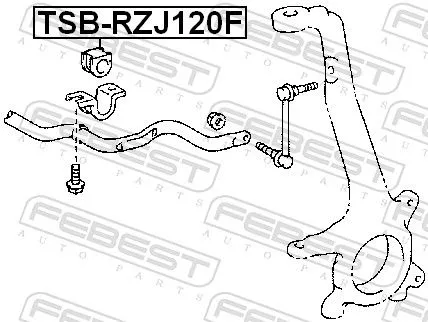 FEBEST FEBEST TSB-RZJ120F Mounting, stabiliser bar 