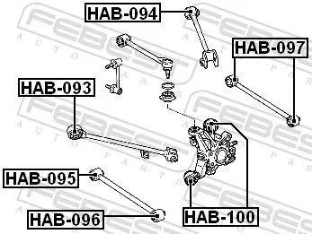 FEBEST FEBEST (HAB-096) Mounting, control/trailing arm 