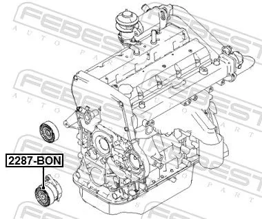 FEBEST FEBEST 2287-BON Tensioner Pulley, V-ribbed belt 