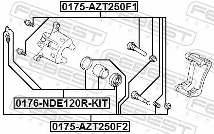FEBEST FEBEST (0176-NDE120R-KIT) Repair Kit, brake caliper 