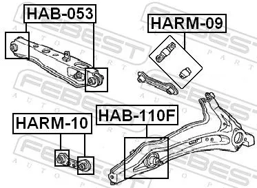 FEBEST FEBEST (HAB-110F) Mounting, control/trailing arm 